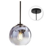 $74 Modern Black Globe Pendant Light Silver