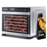 $160 Dehydrator, 6.5" Space, 600W, 165 F, Silver