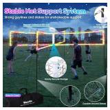 LED 4 Square Volleyball Net Set, Light Up Portable