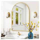 Arched Wall Mirror, 20x30 inch Arch Bathroom Vanity Mirror, Gold