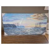 JHYAIWL Ocean Wall Art: Coastal Seascape 48 x 24 Inch