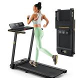 UREVO Portable Folding Treadmills for Home, Max 3.0 HP Running Walking Treadmill with 12 Pre Set Programs and Wider Tread Belt, Adjustable Display, Pause Detection - Retail: $367.88