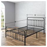 Golden Gate Beds Black Metal Bed Frame Queen â Vintage Queen Bed Frame with Headboard & Footboard, Sturdy Heavy Duty Steel Platform, Classic Victorian Style, 1000 lbs Capacity, No Box Spring Need