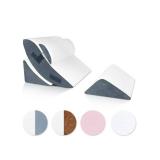 Lunix Replacement Cover for LX5 4pcs Wedge Pillow Set, Foam not Included - White/Navy