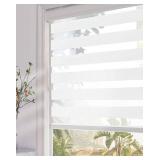 Persilux Zebra Roller Window Shades Dual Layer Roller Sheer Shades (55" W X 64" H, White) Light Filtering Privacy for Day and Night Window Blinds for Home and Office, Easy to Install