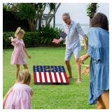 Cornhole Board Set 4x2 Regulation Size Sunset Palm Trees Style Cornhole Set with Carrying Bags & 8 Bean Bags Corn Hole Boards Bean Toss Games - Retail: $92.91