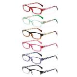 Kerecsen Computer Reading Glasses for Women Blue Light Blocking Glasses for Reading Fashion Pattern Print Eyeglasses for Women