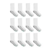 Hanes Medium-Shoe Size: 9-2.5 Boys, Double Tough Cushioned Crew Socks, 12-Pair Packs, White/Grey Bottom