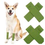 ROZKITCH Pet Dog Elbow Protector Dog Elbow Sleeve, 2PCS Front Leg and 2PCS Back Leg Brace, Dog Elbow Wrap, Dog Leg Warmer Wrap Protector, Pet Elastic Knitted Breathable Protective Socks Green 2XL