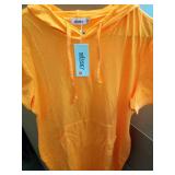 Knee Length Sweatshirt Pullover Hoodie Womens Dresses (3X,Orange Short Sleeve) Retail $27.81