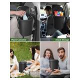 Garoopion Leakproof Trash Can for Car: 1.9 Gallon Soft Silicone Hanging Garbage Bin with Lid, Easy to Use Vehicle Trash Can, Suitable for Sedans, SUVs, MPVs & Trucks Retail $31.24