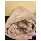 Exclusivo Mezcla Extra Large Fleece Throw Blanket for Couch, Sofa, 300GSM Super Soft and Warm Blankets, Camel Throw All Season Use, Cozy, Plush, Lightweight, 50x70 Inches Retail $18.31