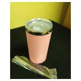 koodee Insulated Tumbler, 12 oz Tumbler with Lid and Straw-Stainless Steel Double Wall Vacuum Insulated Coffee Tumbler Cup for Women (Pink) Retail $13.11