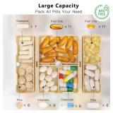 FYY Daily Pill Organizer, 7 Compartments Portable Pill Case Travel Pill Organizer,[Folding Design] Pill Box for Purse Pocket to Hold Vitamins,Cod Liver Oil,Supplements and Medication-White Retail $10.