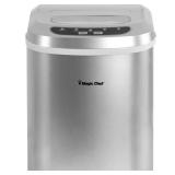 Magic Chef 27 lb Capacity Portable Countertop Ice Maker Silver (Bullet Ice)