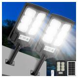 Solar Lights Outdoor Waterproof, Wide Angle Solar Flood Lights Outdoor Dusk to Dawn, Solar Street Lights Outdoor Motion Sensor with Remote, Super Bright LED Solar Security Lights for Yard 2-PACK