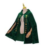 Green Sanderson Cosplay Costume Cloak Sanderson Sisters Costume Velvet Medieval Witch Hooded Cloak Cape Robe Accessories