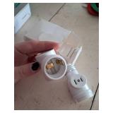 2 Pack, Light Socket to Plug Adapter, Convert E26 Light Socket to 3-Prong Outlet Adapter and Light Bulb Socket (White)