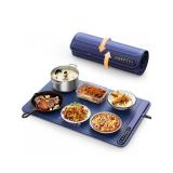 Food Warming Mat - Fast Heating Silicone Electric Warming Tray with 4 Level Temperature, Raised Feet Protects Table, Roll Up Buffet Hot Plates Heat Pad, Portable Food Warmer for Parties Home Travel