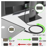 Answin Mini Displayport to Mini HDMI Cable 4K Unidirectional 6Ft 2K@60Hz Thunderbolt 2 to Mini HDMI Cable for MacBook, Surface Pro/Dock to KYY, ARZOPA, VILVA, MNN Portable Monitor (Not HDMI)