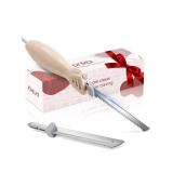 Electric Knife - Easy-Slice Serrated Edge Blades Carving Set for Meat, Bread, Fillet, DIY, Ergonomic Handle + 2 Blades Cream (Simple Lightweight)