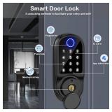 Keyless Entry Door Lock, Fingerprint Door Lock, Smart Biometric Deadbolt, Electronic Touchscreen Door Lock with Keypad, Digital Lock for Front Door, Smart Door Lock for Bedroom/Office/Apartment