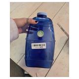 New Wave Enviro 1 Gallon Square BPA Free Bottle with Screw Top Lid and Integrated Handle, Space Saving Design, Ideal for Gym and Outdoor Life, Blue