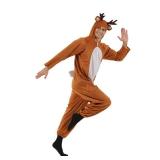 EraSpooky Christmas Reindeer Adult Costume Unisex Deer Animal Onesie Party Jumpsuit