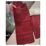 ECO TOWELS Cotton Banded Bath Mats 2 Pack, [Not a Bathroom Rug], 22"x34" (Burgundy)