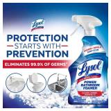 Lysol Power Foaming Cleaning Spray for Bathrooms, Foam Cleaner for Bathrooms, Showers, Tubs, 32oz