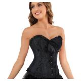 frawirshau Renaissance Corset Top for Women, Plus Size Bustiers, Black Size M