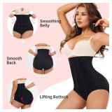 Gotoly Women Butt Lifter Shapewear Panties Waist Trainer Body Shaper Hi-Waist Double Tummy Control Slim Panty (Black, Medium)