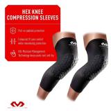 McDavid Hex Knee Compression Sleeves, Pull-On Padded Protection, Moisture Wicking (1 Pair), Youth