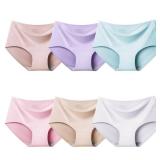 Domee Teen Girls Seamless Underwear No Show Panties Pack of 6 Invisible Briefs Light Color 12-14 Years (Manufacturer Size L)