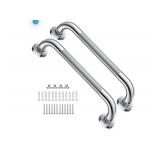 2 Pack 16 Inch Anti Slip Shower Grab Bar 1.25" Diameter,Munzong Stainless Steel Bathroom Grab Bar,Knurled Bathroom Balance Bar,Safety Handrail Support,Handicap Injury Elderly Senior Assist Bath Handle