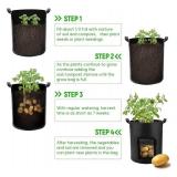 4 Pack 10 Gallon Potato Grow Bags with Flap and Handles, Heavy Duty Fabric Pots for Planting Potato,Carrots