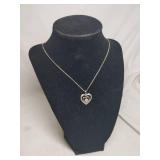 Necklace with Heart Pendant Marked 925 10K