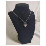 Necklace with Heart Pendant Marked 925 10K