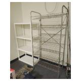 Metal Shelf and White Plastic Shelf