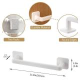 2-Pack 12-Inch Self-Adhesive Towel Bar, Slippers Bar, Hand Towel Hanger and Short Plastic Wall Mount Rack for Kitchen, Bathroom, and Laundry Room