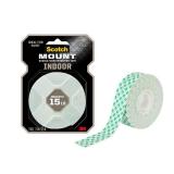 Scotch-Mount Indoor Double-Sided Mounting White Tape, 1 in x 125 in (10.4 ft), Features 3M Industrial Strength Adhesive, No Mess or Tools (314H-MED)