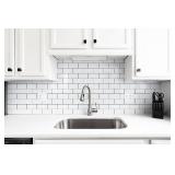 StyloVue 100 Pieces Peel and Stick Backsplash for Kitchen, 3" x 6" PVC Subway Tile 2024 Upgraded Glossy White with Dark Gray Grout Backsplash Stick on Tile Elevate Kitchen, Bathroom, Fireplace,RV