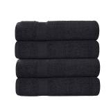 Superior Bolingbroke 4 Piece Solid Eco-Friendly Cotton Towel Set Black