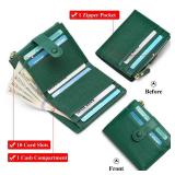 FALAN MULE Small Wallets for Women RFID Blocking Slim Bifold Leather Womens Wallet with Zipper Coin Purse