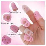 YOKIVE 20 Pcs Fingertip Protector Silicone Fingertip Covers | Protect Fingers, Great for Playing Guitar, Sewing, Cutting (Pink, 28mm/1.1-inch)