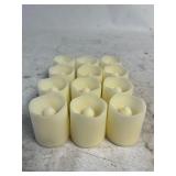 BUNDLE OF 12 SHYMERY LED FLAMELESS VOTIVE CANDLES - WARM LIGHT