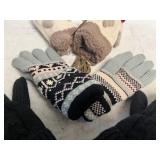 3 WOMENS WINTER GLOVES , UNIQUE STYLE size M