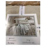 Peri Home 100% Cotton 3-Piece Comforter and Sham Set, Linen Chenille Leopard, King