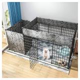 TADIBU DIY Pet Playpen,Small Animals Cage with Door,Indoor/Outdoor Metal Pet Fence Foldable Pet Dog Cat Puppy Playpen(Size:165 * 75 * 65cm)