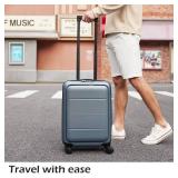 Coolife Luggage Suitcase Piece Carry On ABS+PC Spinner Trolley with pocket Compartmnet(Night navy, 20in(carry on)) - Retail: $97.74